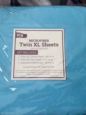 Microfiber Twin XL Sheet Set - Light Blue